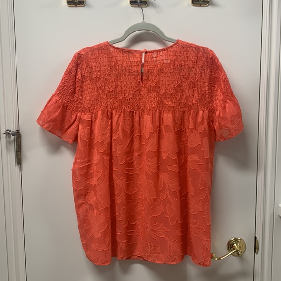 Orange Rose & Olive Blouse. Size XL. - Picture 2 of 5